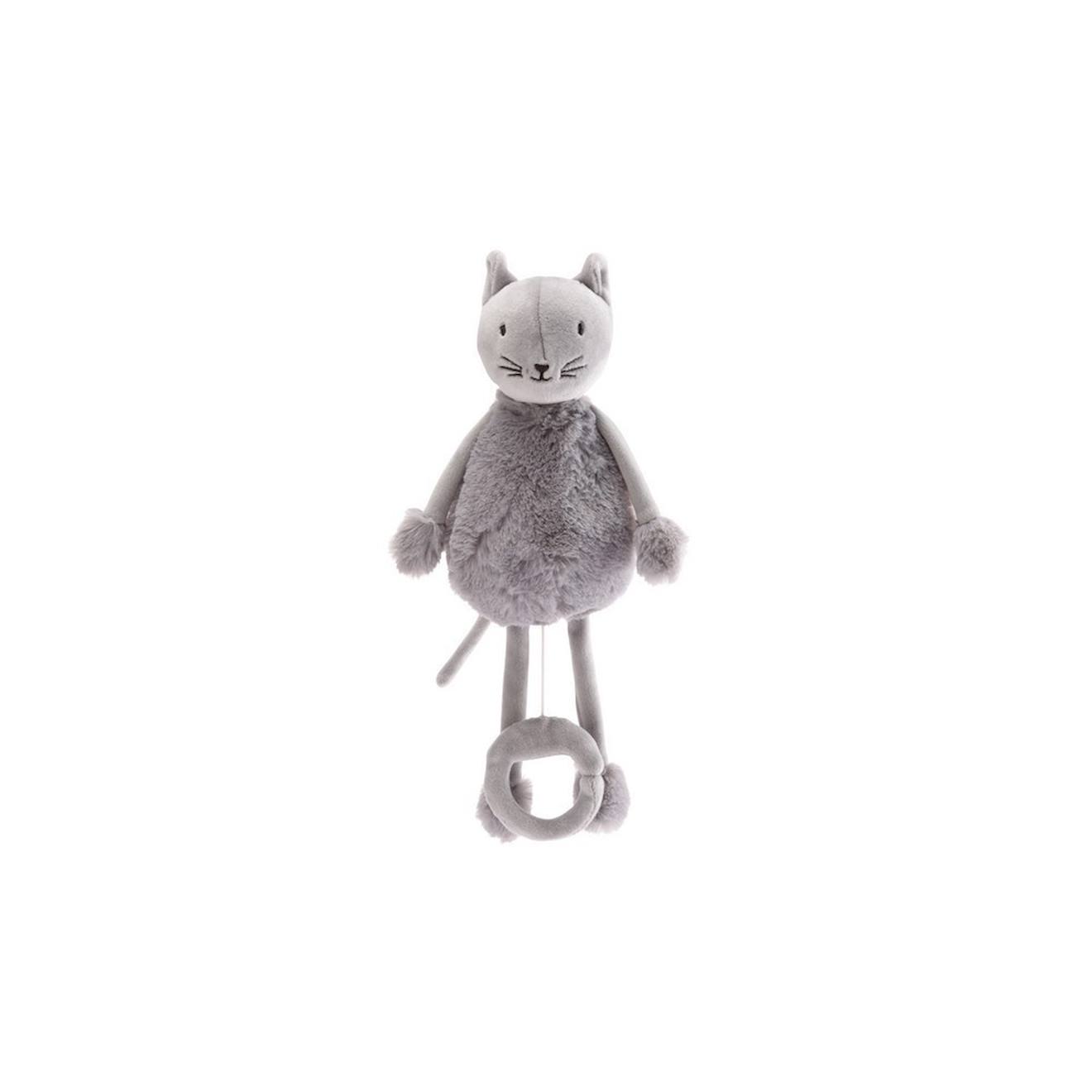 Peluche Boîte À Musique - Oscar Le Chat Gris