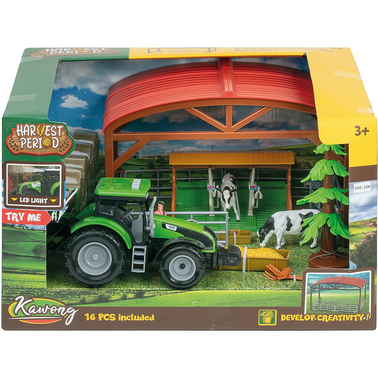 Coffret De La Ferme Avec Étable Et Tracteur Multicolore