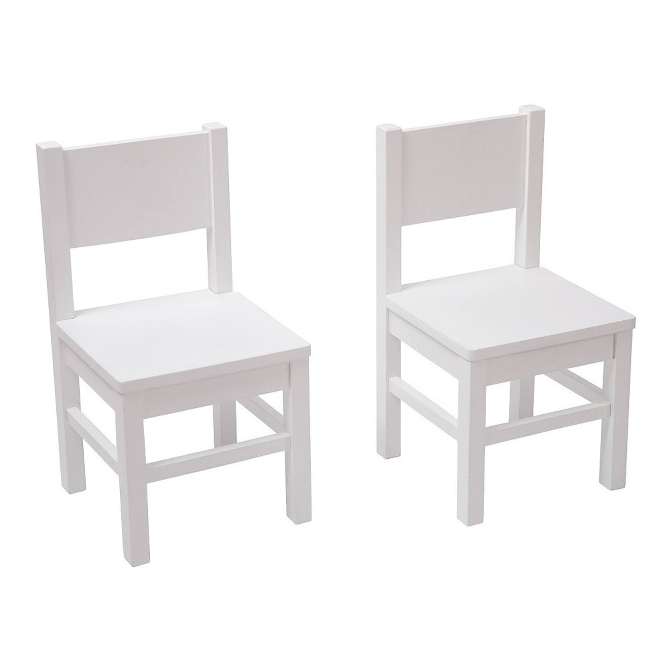 Lot De 2 Chaises Enfant En Bois 4-7 Ans Blanc
