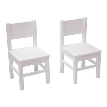 Pioupiou Et Merveilles - Lot De 2 Chaises Enfant En Bois 4-7 Ans Blanc