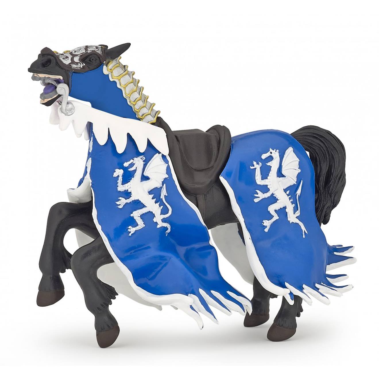 Figurine Cheval Du Roi Au Dragon Bleu Bleu