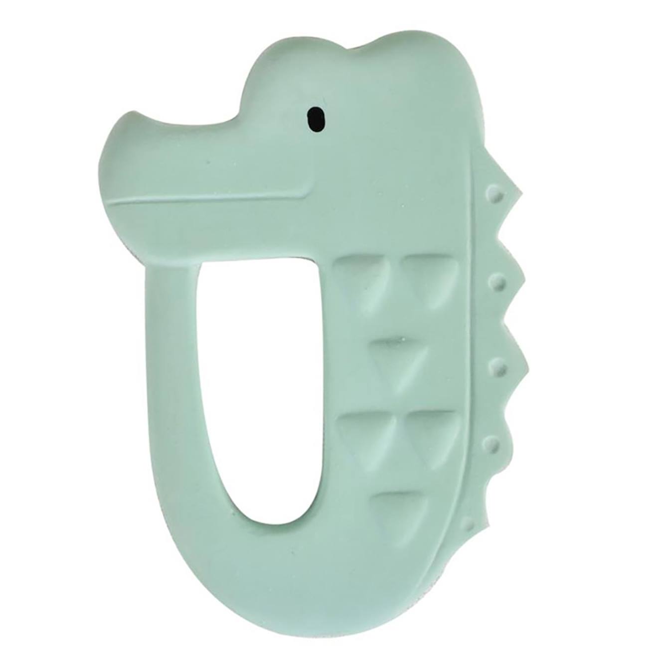 Anneau de dentition crocodile en caoutchouc naturel vert