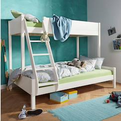 Chambre et rangement-Lit superposé et matelas pin massif leopold