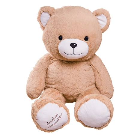 Pioupiou Et Merveilles - Peluche Géante Ours Gaston - Made In France Beige