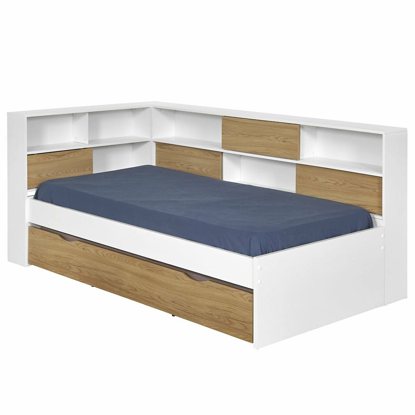 Pack Lit Cosy Avec Tiroir Et Matelas Play Blanc Et Bois