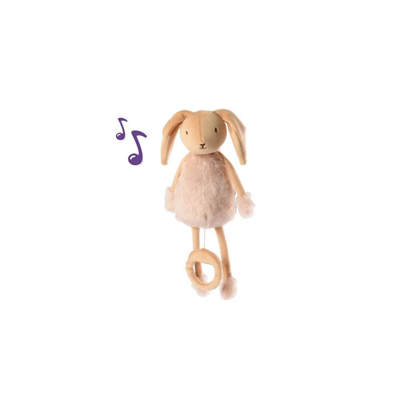 Peluche Boîte À Musique - Valentin Le Lapin Beige (Pioupiou Et Merveilles) - Image 1