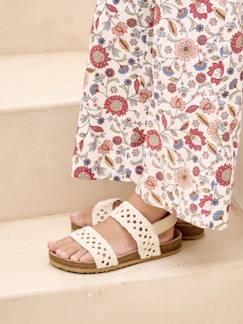Chaussures-Chaussures fille 23-38-Sandales-Sandales scratchées effet crochet enfant