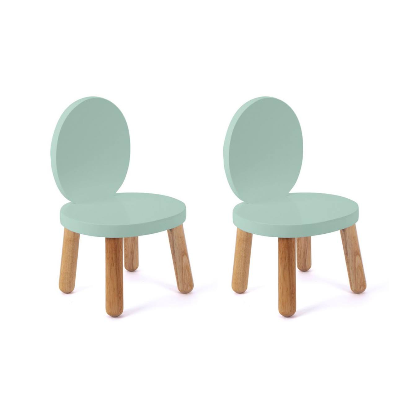 Lot De 2 Ma Première Chaise Enfant Ovaline 1-4 Ans Vert Sauge