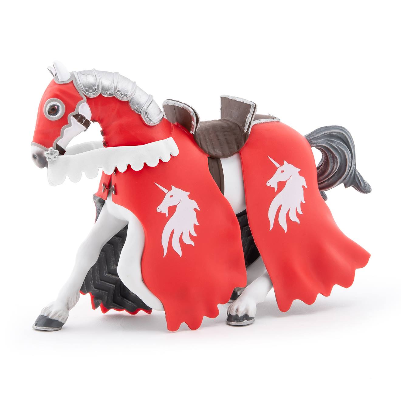 Figurine Cheval Du Chevalier Licorne Rouge Rouge