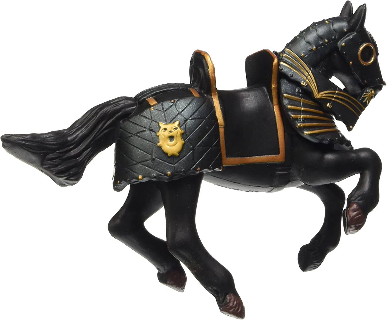 Figurine Cheval Du Chevalier En Armure Noire Blanc