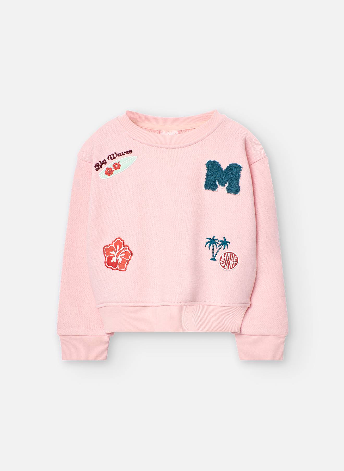 Sweat En Coton Avec Col Rond Rose