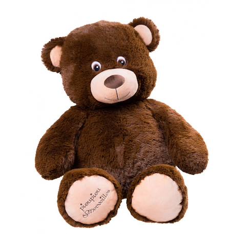 Pioupiou Et Merveilles - Peluche Géante Ours Augustin - Made In France Marron