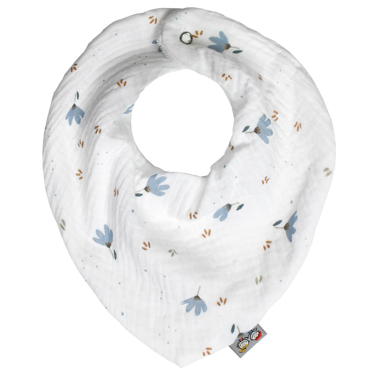 Bavoir Bandana En Coton Bleuet Imprimé Floral