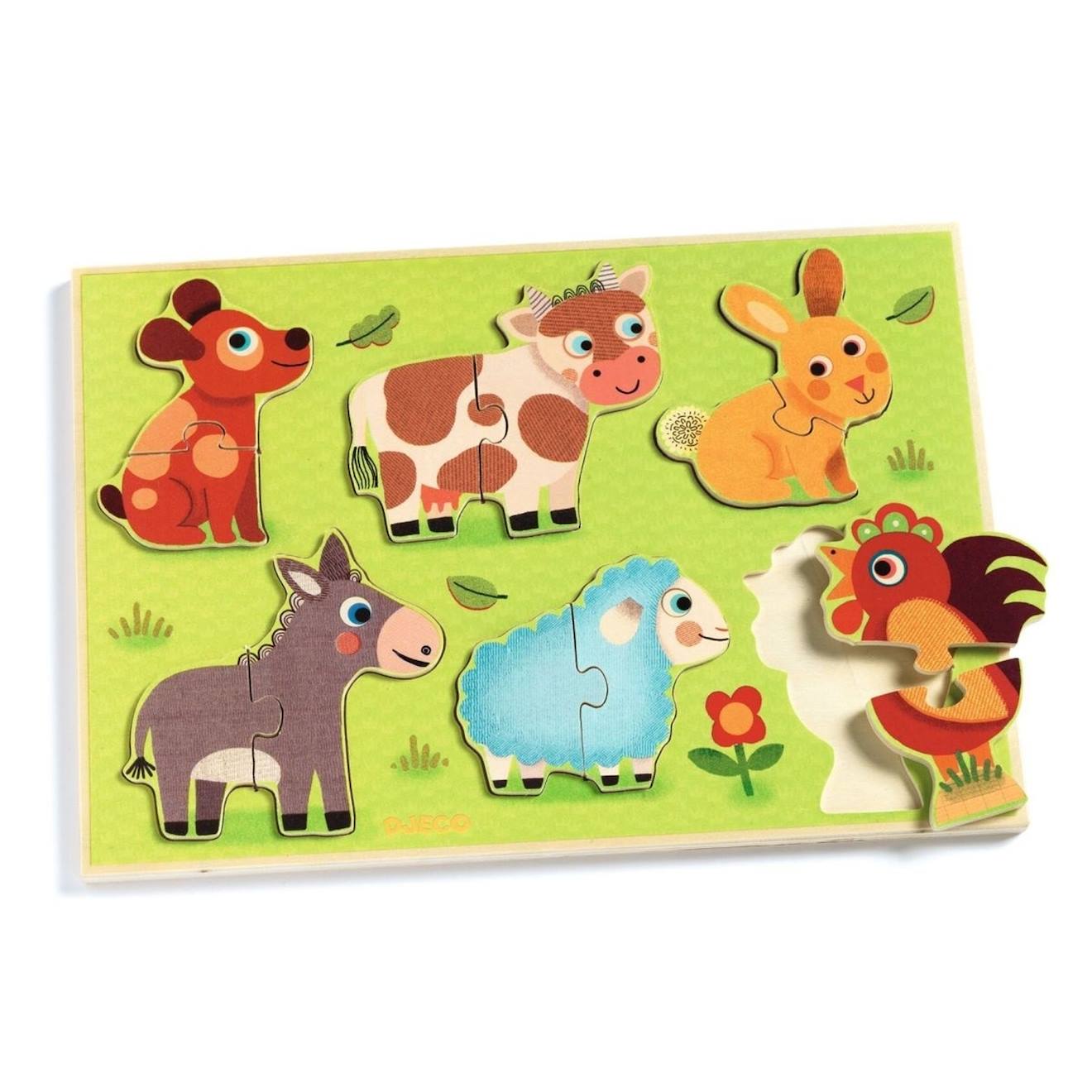 Puzzle Bois Coucou Prairie Multicolore