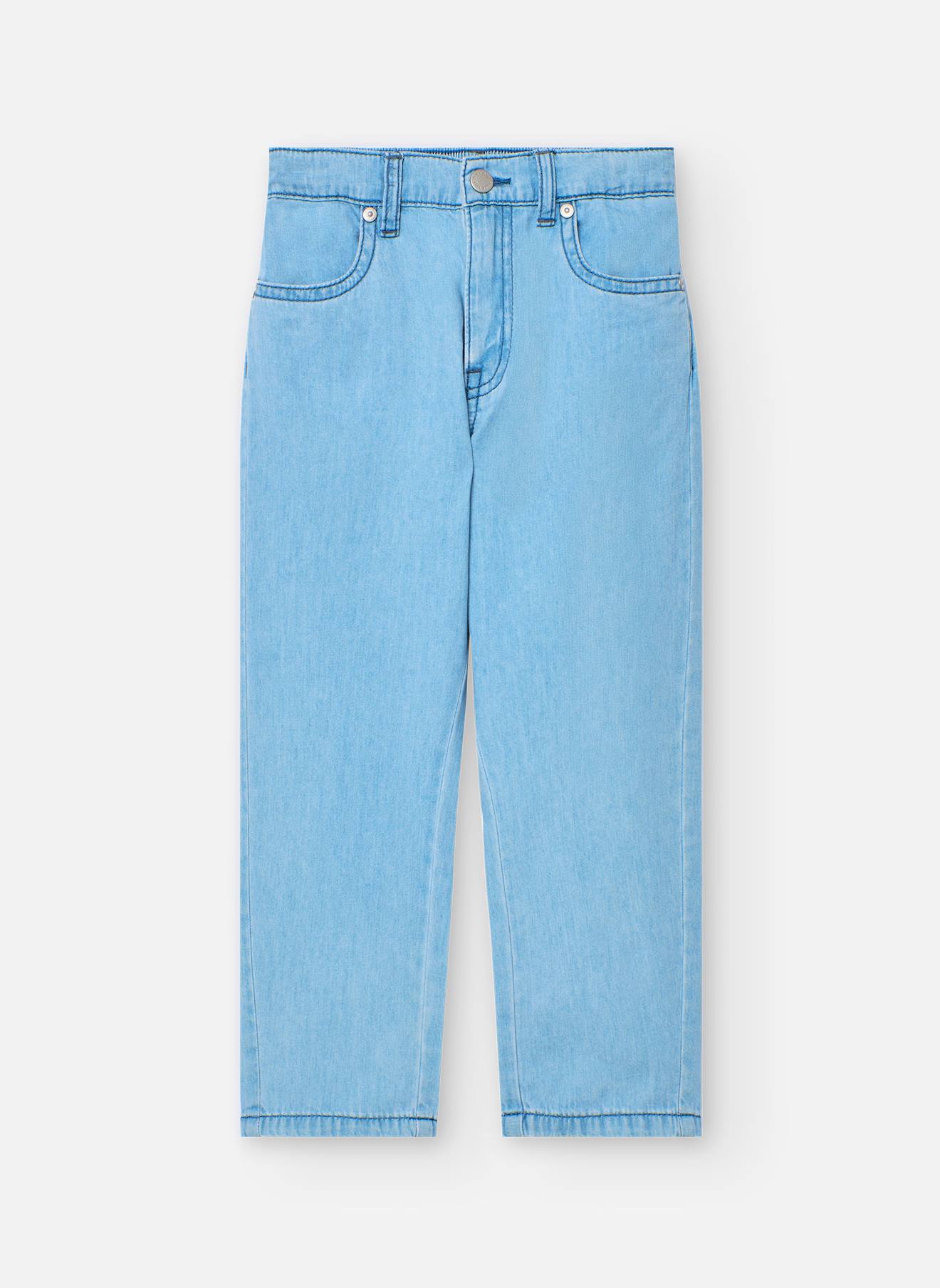 Jean Ample Avec Passants À La Taille Bleu