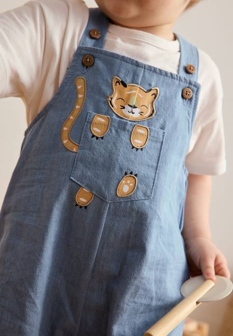 Salopette bébé en toile de coton kanha Bleu 1 - vertbaudet enfant 