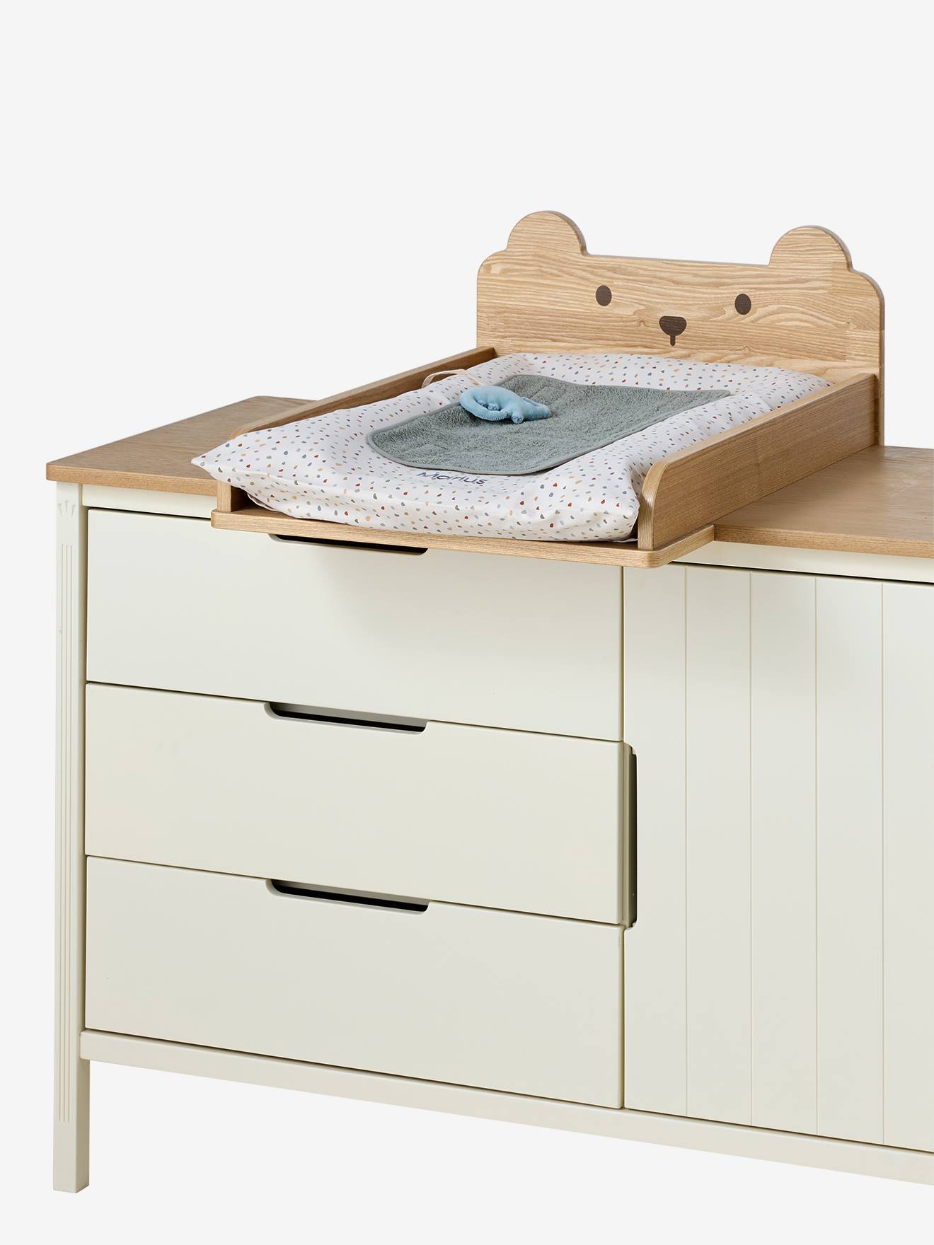 Plan à langer 52 cm Ourson bois - Vertbaudet
