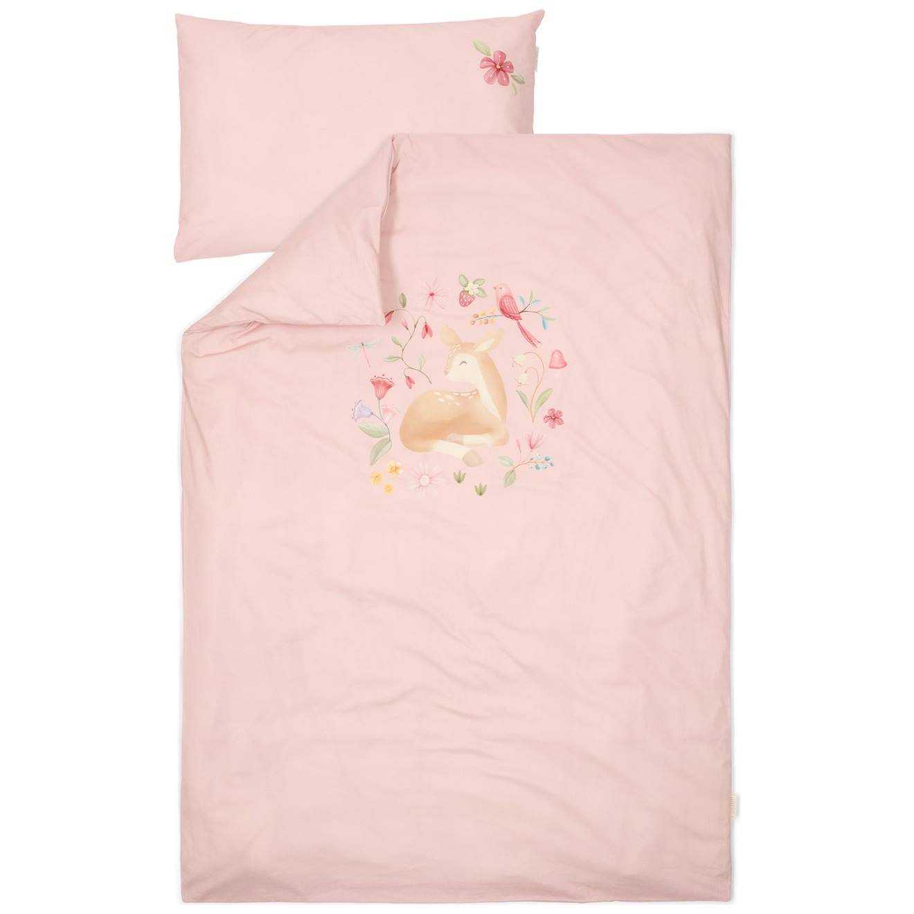 Housse De Couette+oreiller Lit Bébé Rose