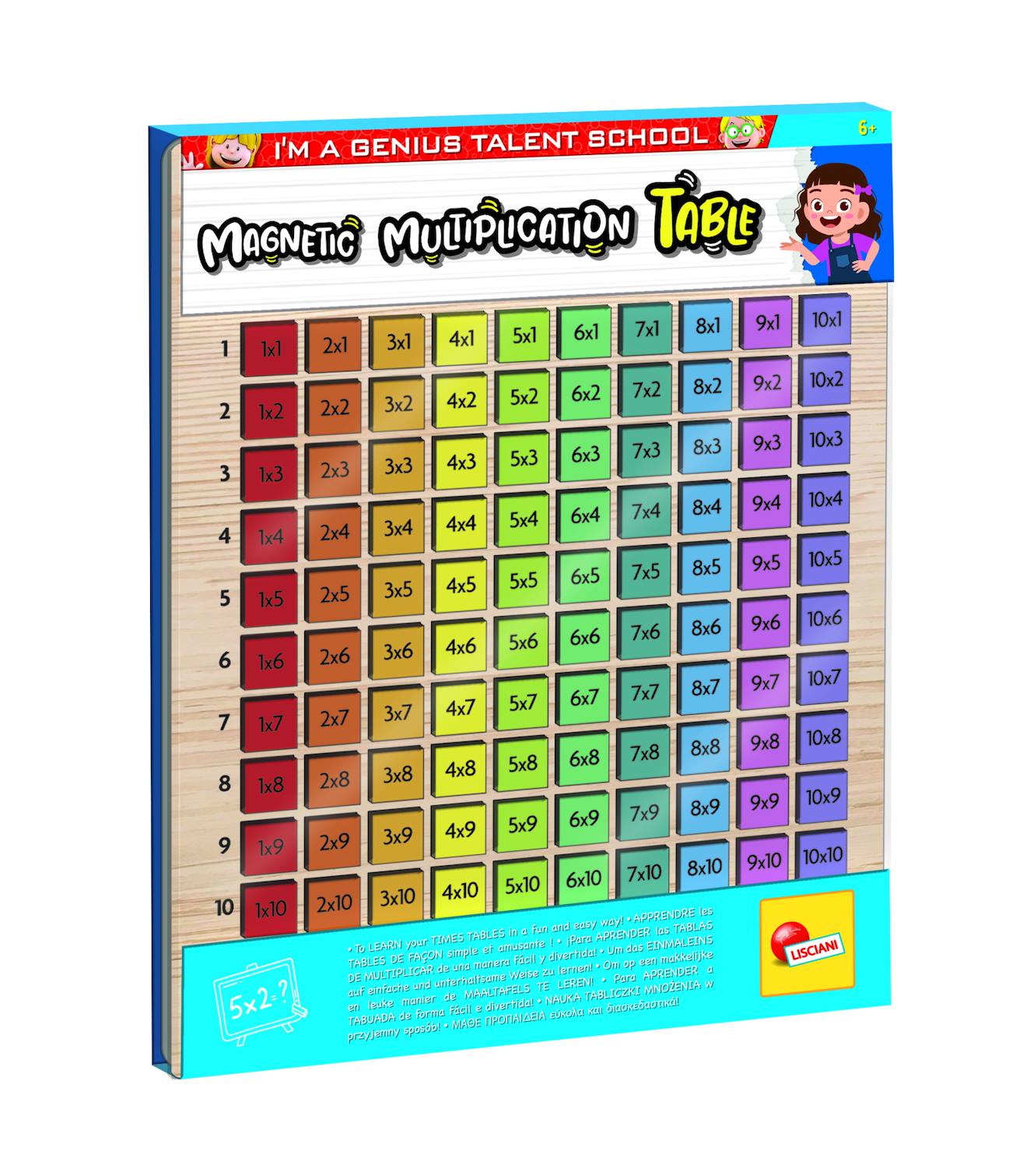 I'm A Genius Table De Multiplication Magnetique Bois Multicolore