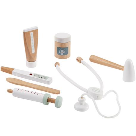 Kids Concept - Mallette De Docteur Naturel Jaune, Blanc, Vert D'eau