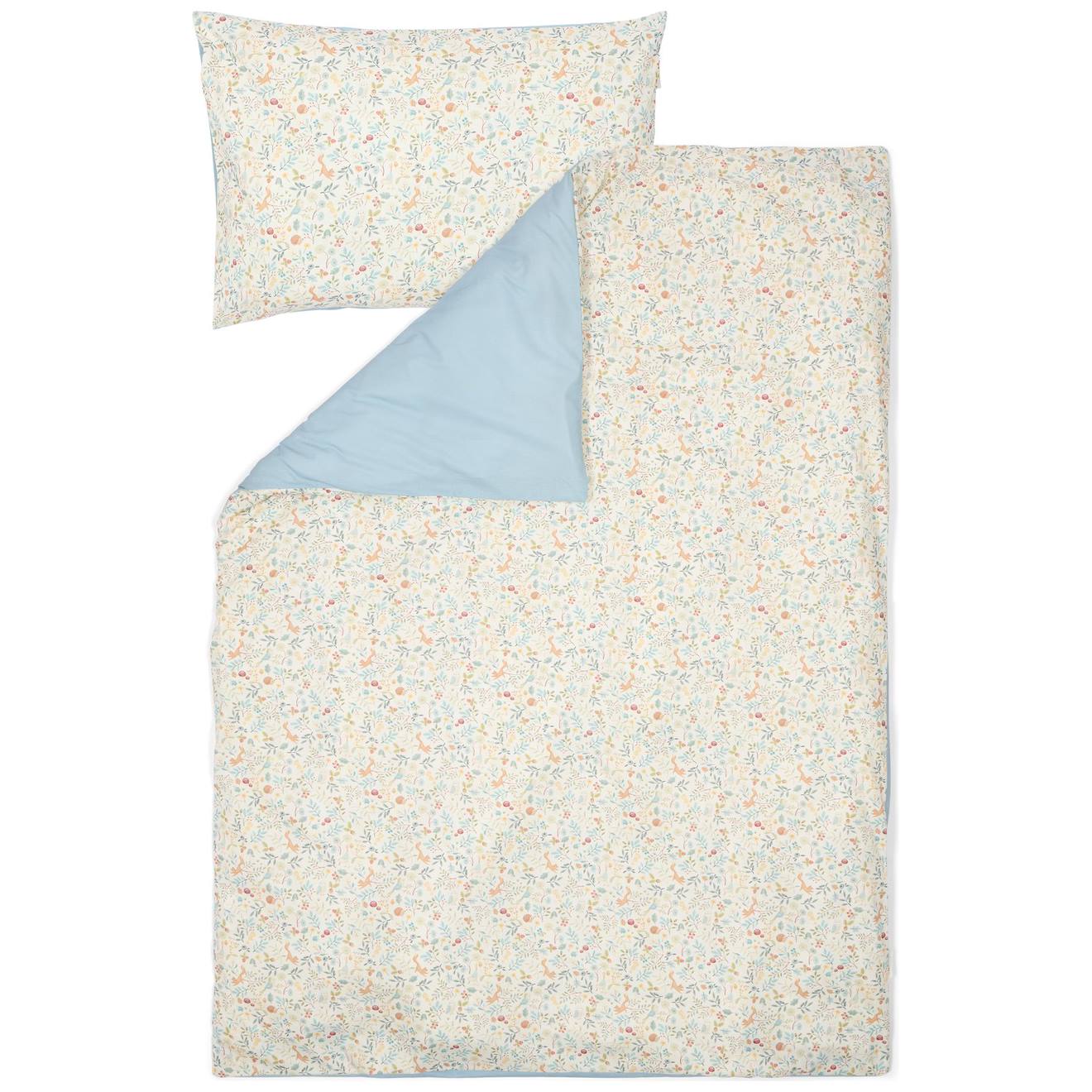 Housse De Couette+oreiller Lit Bébé Blossom (100 X 140 Cm) Blanc, Bleu, Multicolore Housse De Couette+oreiller Lit Bébé Blossom (100 X 140 Cm) Blanc, Bleu, Multicolore