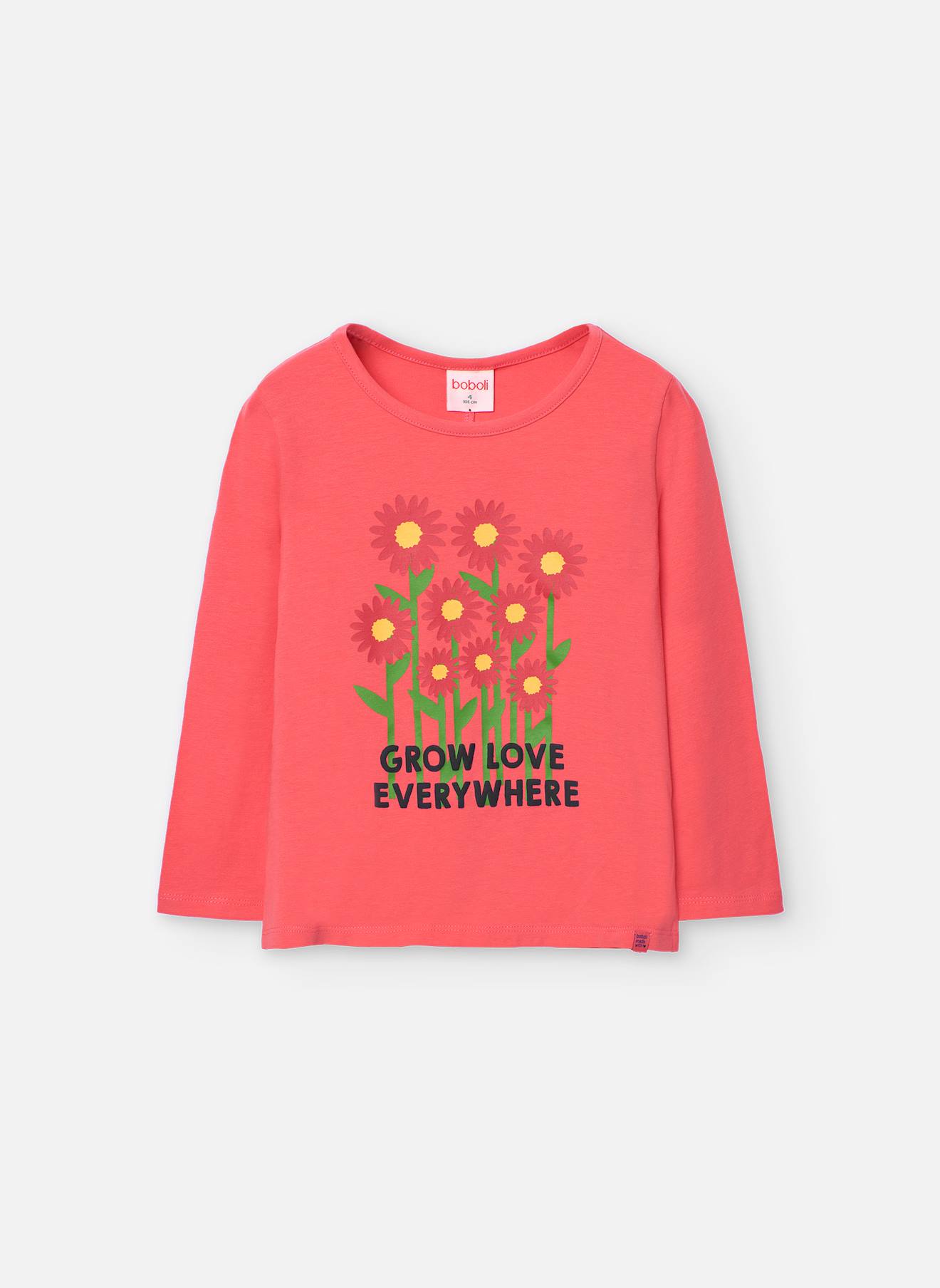 T-shirt À Manches Longues Avec Col Rond Rose