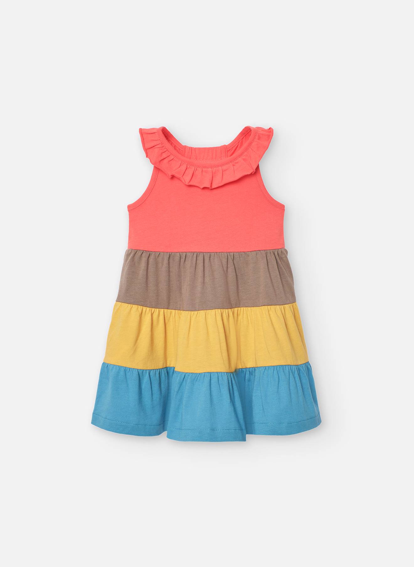 Robe Colour Block En Coton Multicolore