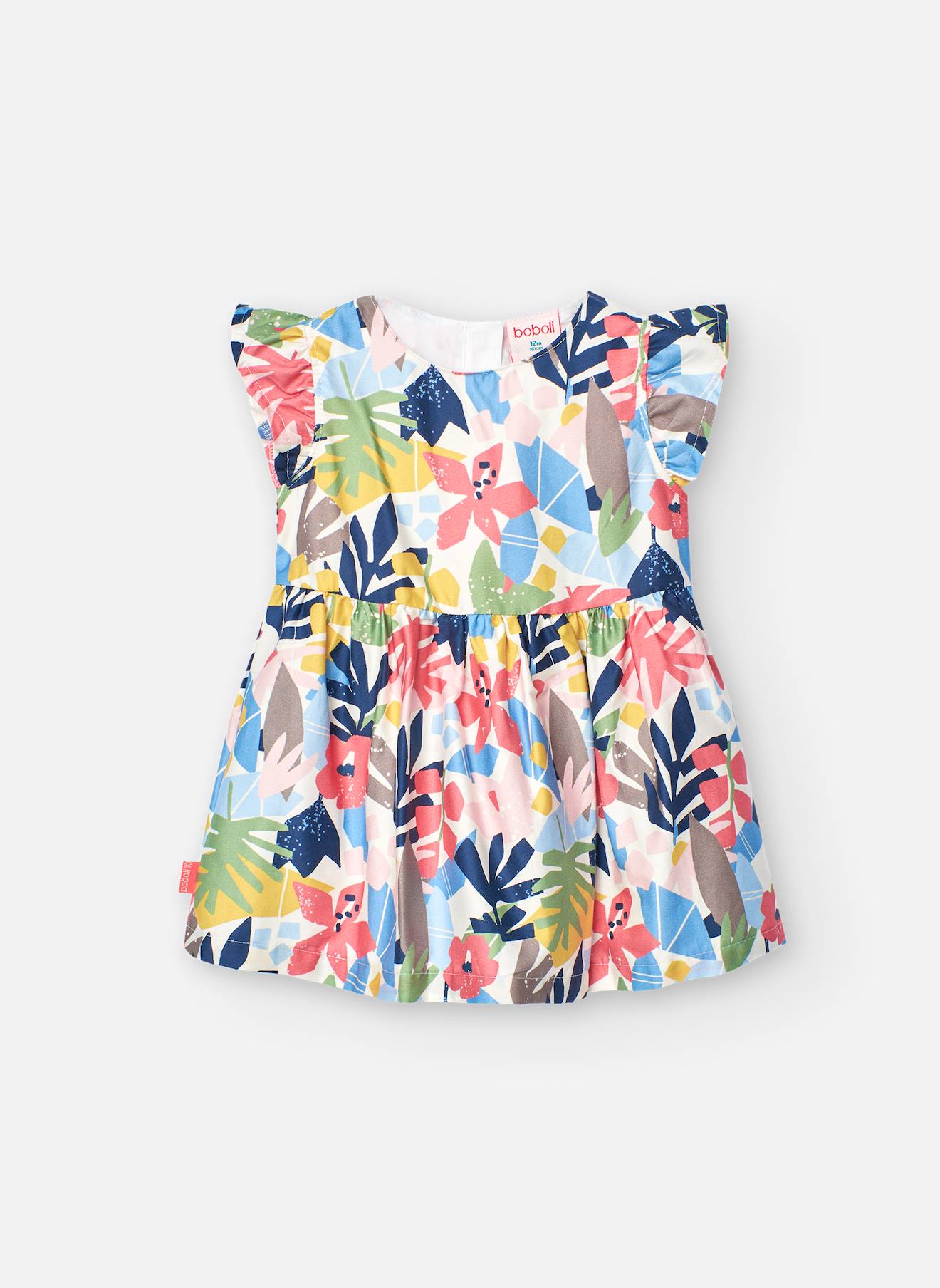 Robe En Coton Avec Imprimé Fleurs Multicolore