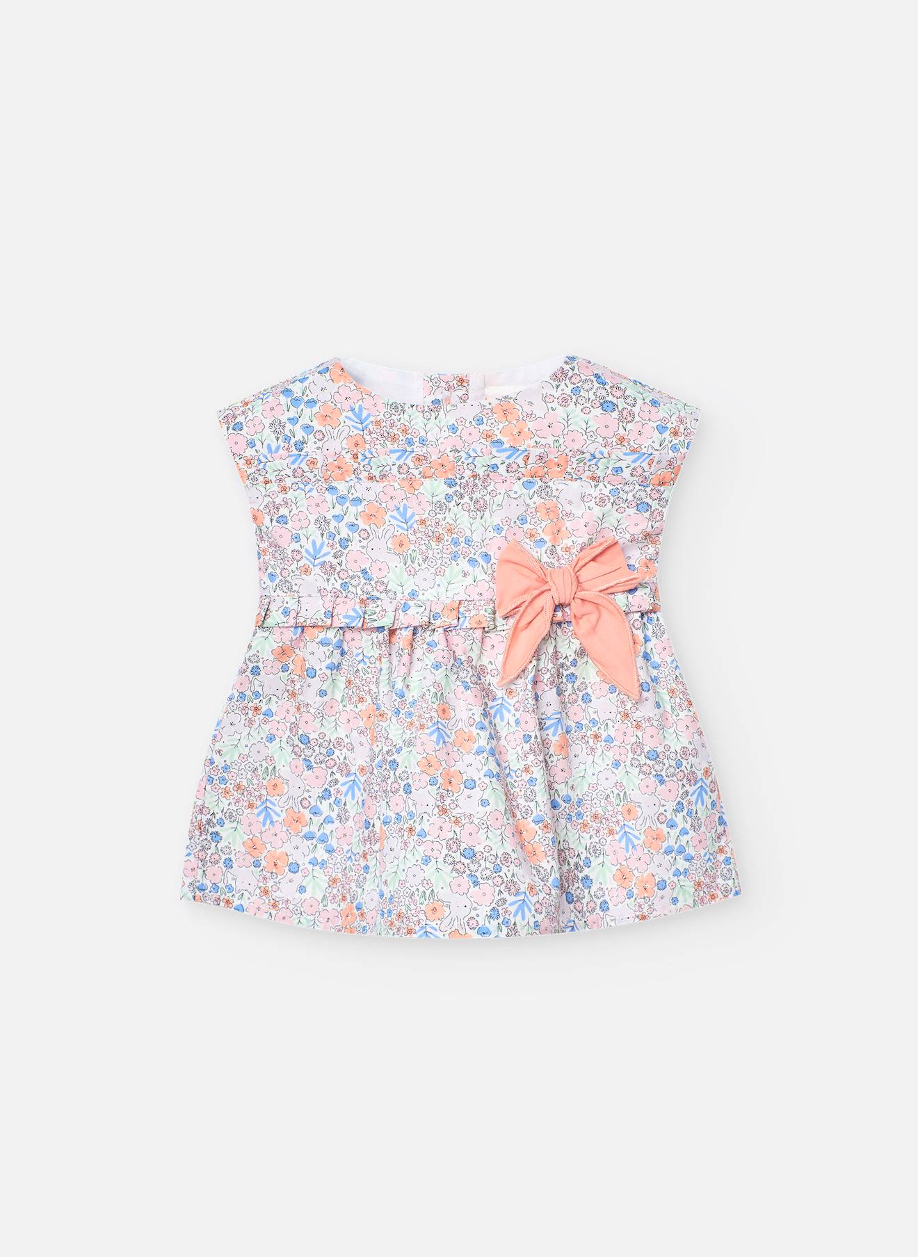 Robe En Coton Avec Imprimé Fleurs Multicolore