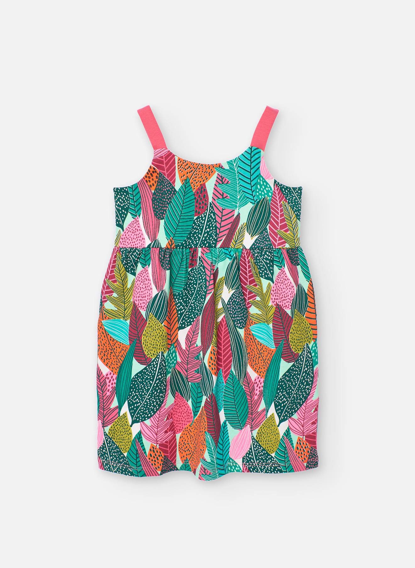 Robe À Bretelles Avec Imprimé Feuilles Multicolore