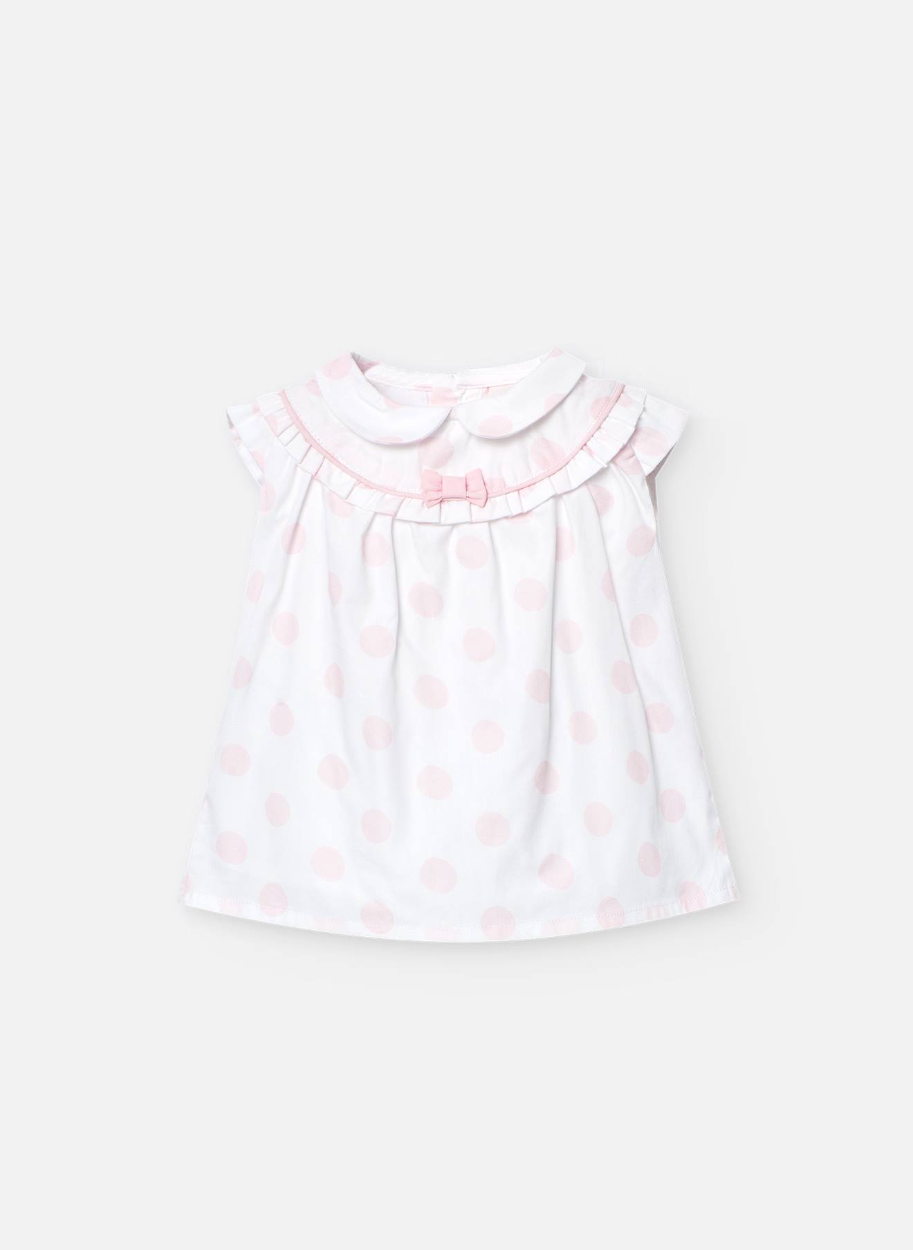 Robe En Coton Avec Imprimé Pois Blanc