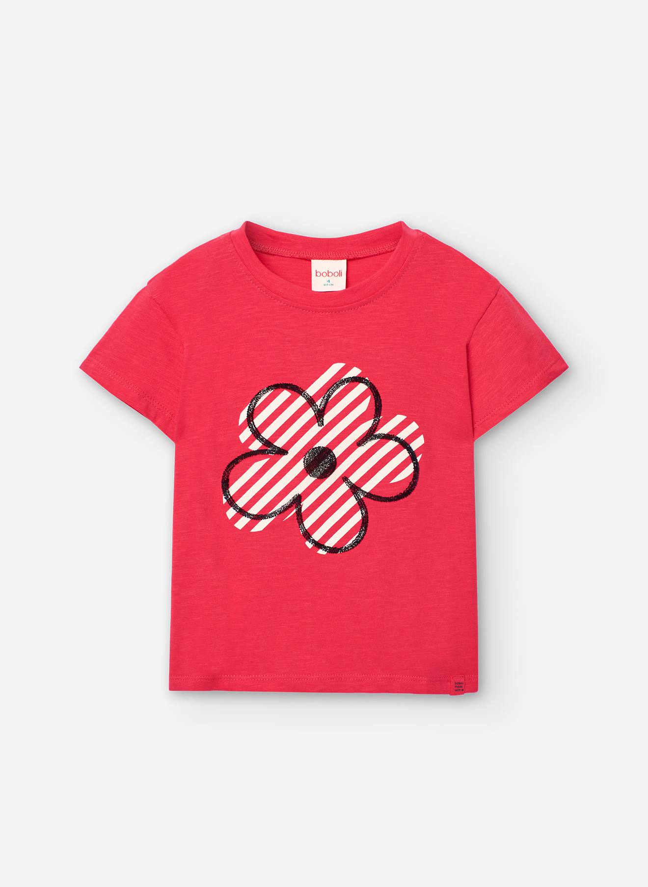 T-shirt À Manches Courtes Avec Col Rond Rose