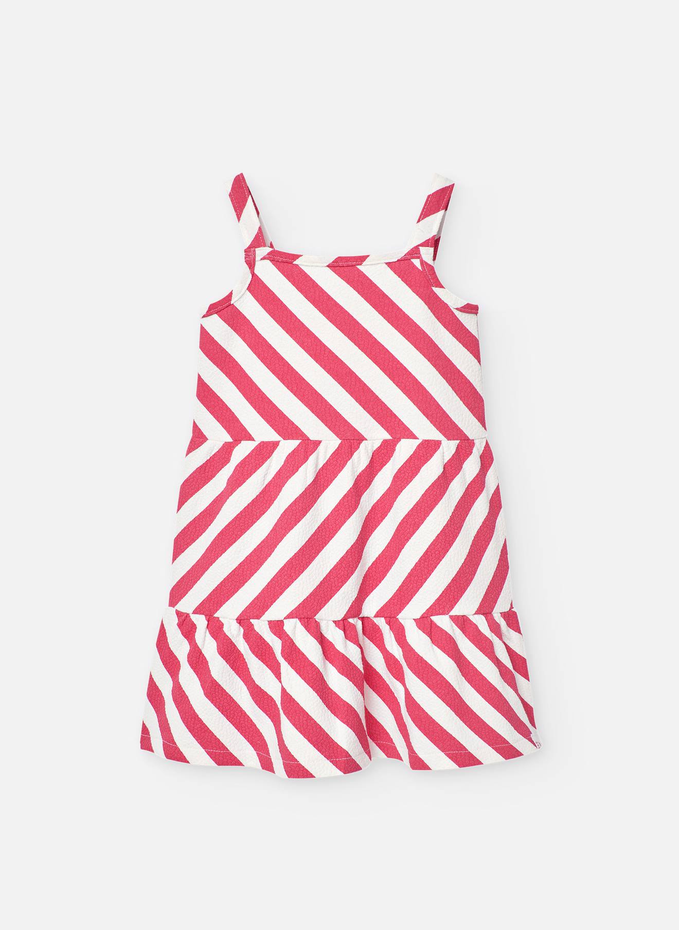 Robe À Bretelles Avec Imprimé Rayures Rose