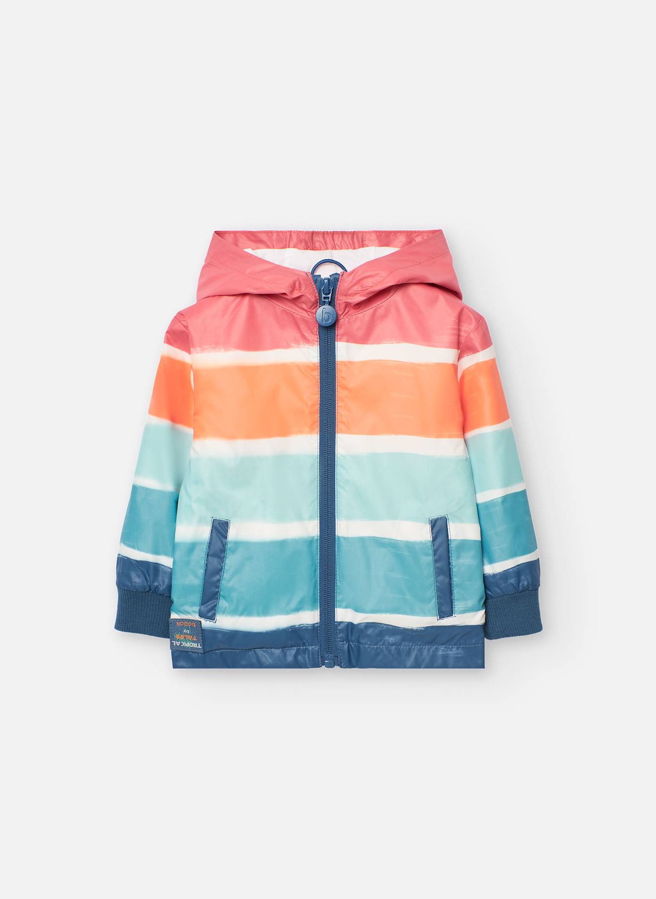 Parka Imprimée Avec Capuche Et Fermeture Éclair Multicolore
