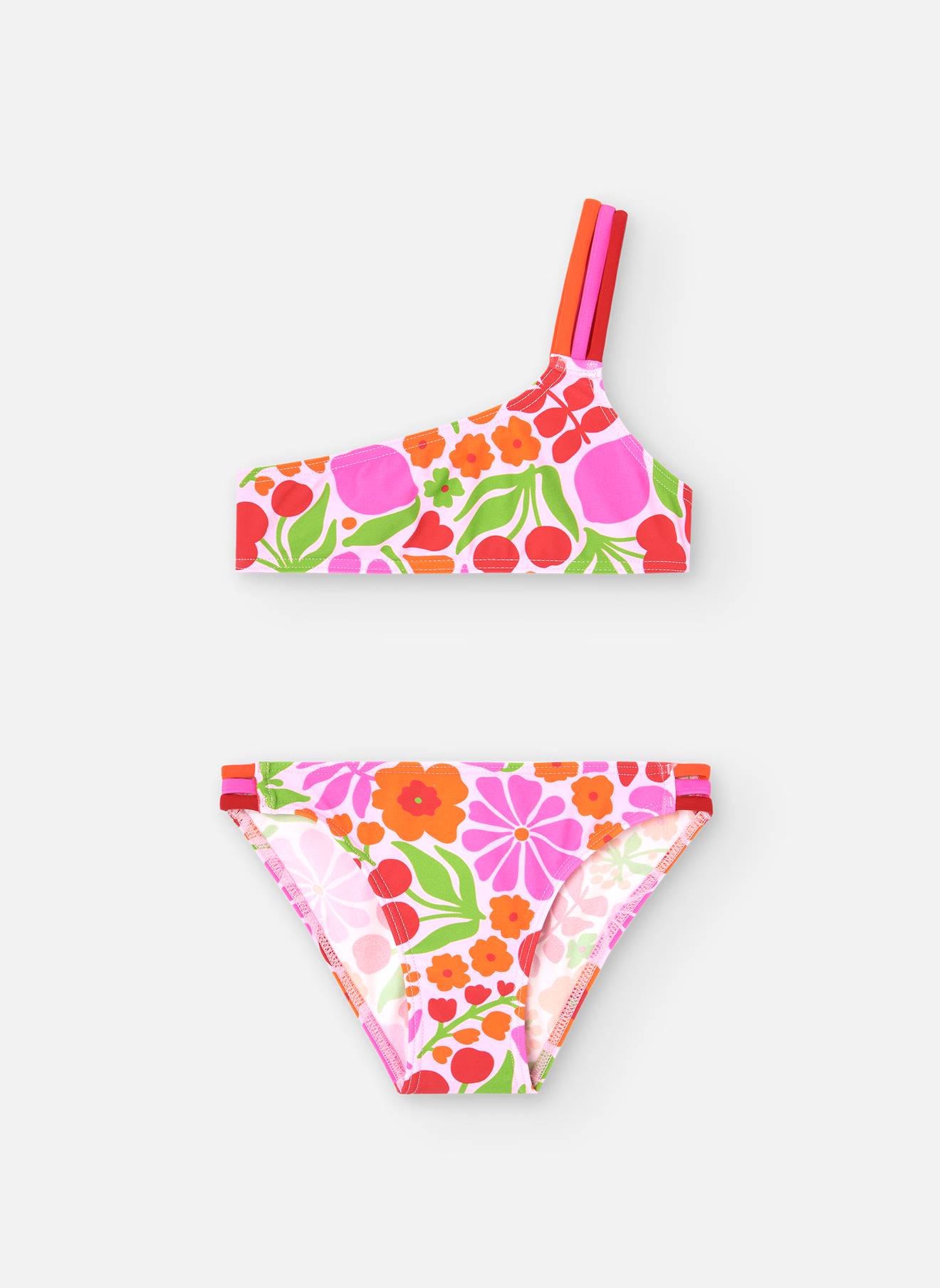 Bikini Asymétrique Avec Imprimé Fleurs Multicolore