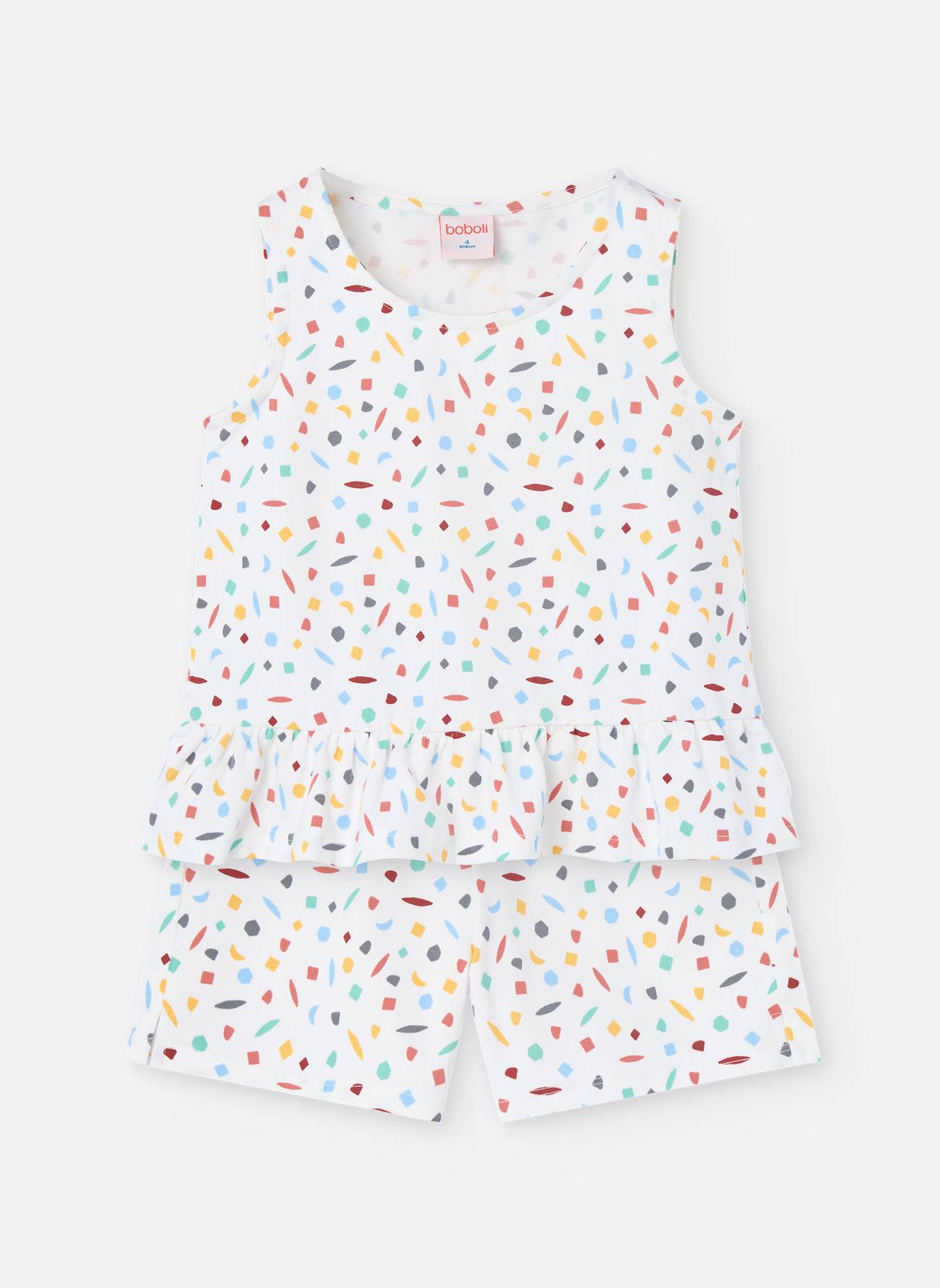 Pyjama Court Avec Imprimé Géométrique Multicolore