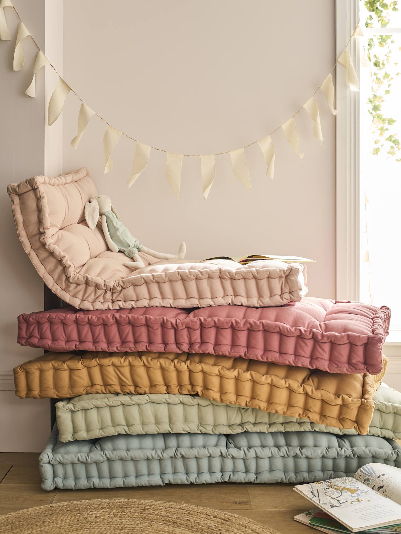 Matelas de sol style futon rose
