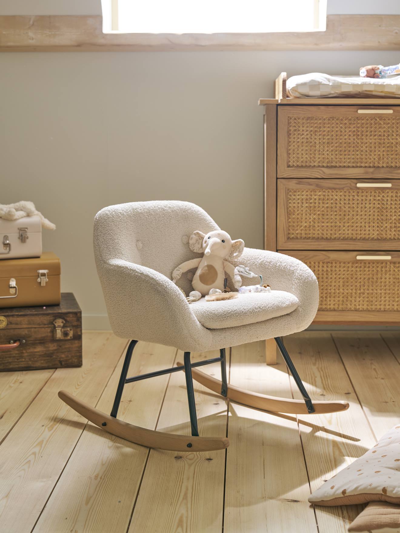 Fauteuil à bascule enfant écru