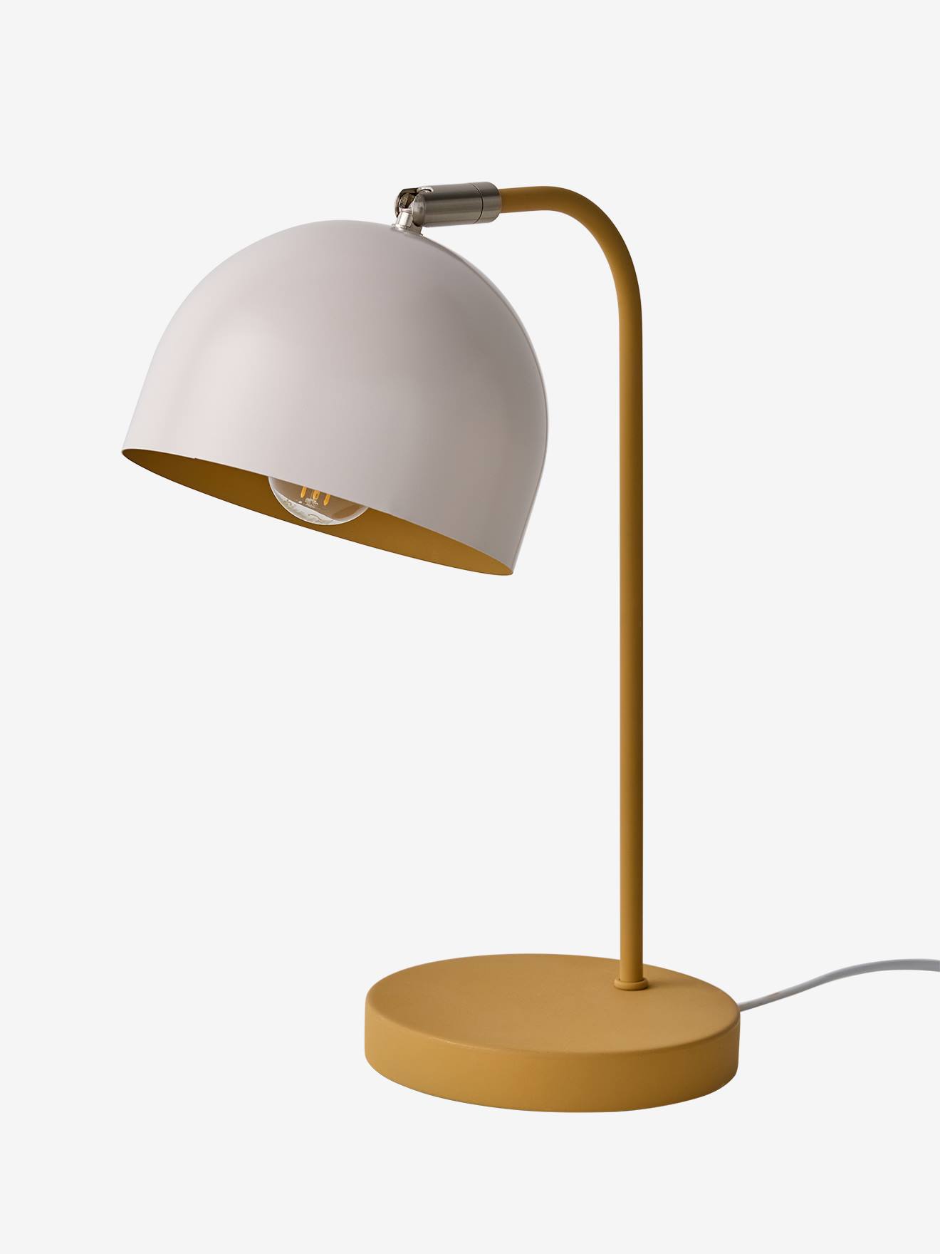 Lampe à poser en métal bicolore cannelle