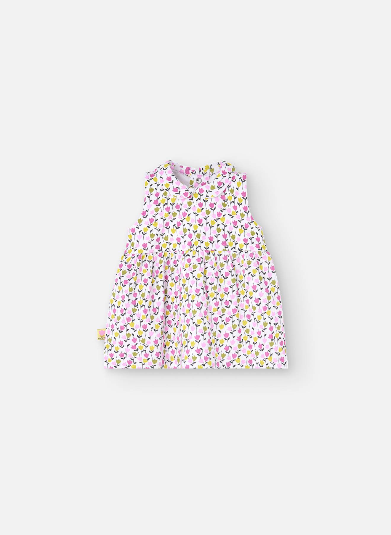 Robe En Coton Avec Imprimé Fleurs Rose