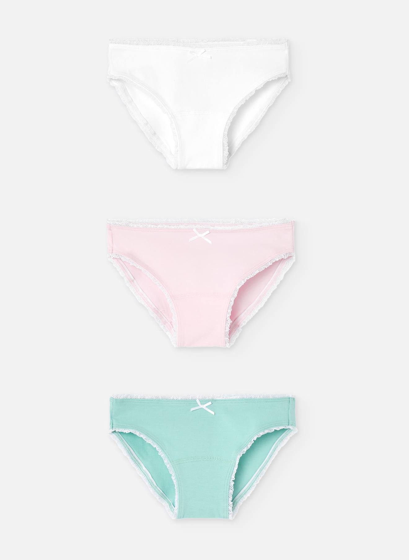 Pack De 3 Culottes De Différentes Couleurs Avec Petit Nœud Décoratif Multicolore