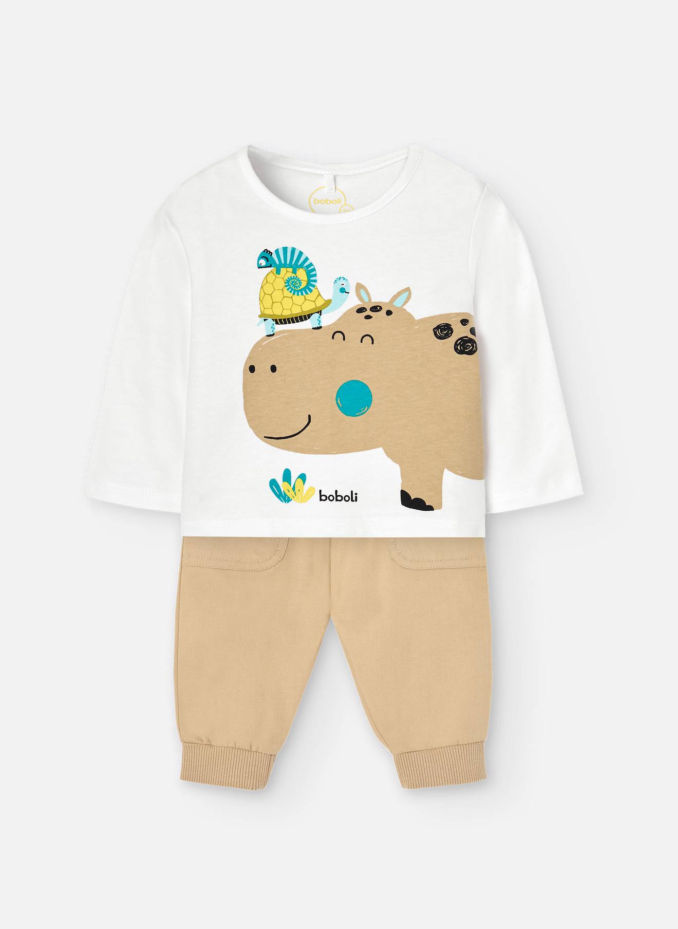 Ensemble T-shirt À Manches Longues Et Pantalon Blanc
