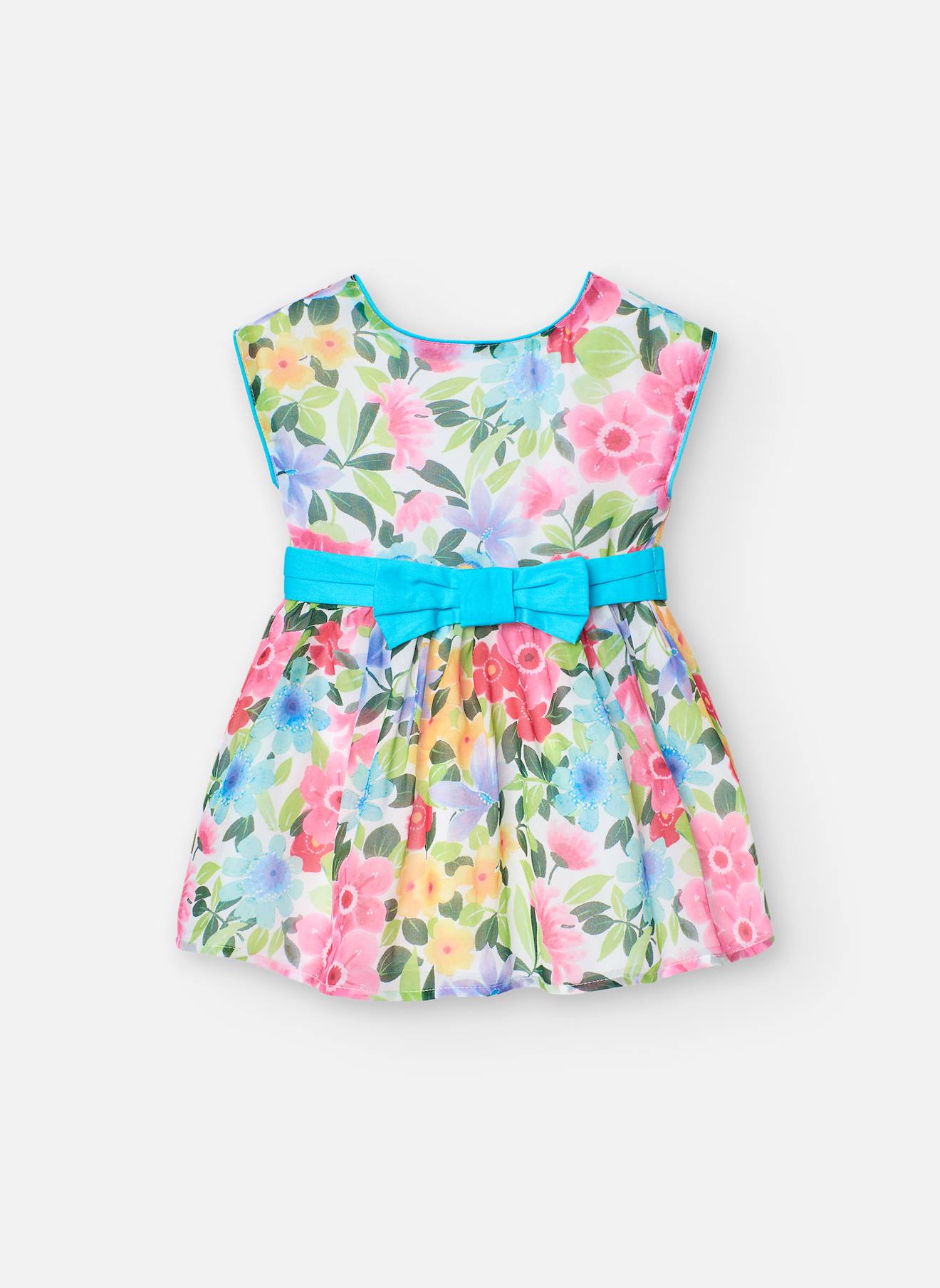 Robe Avec Imprimé Fleurs Et Nœud Décoratif Multicolore