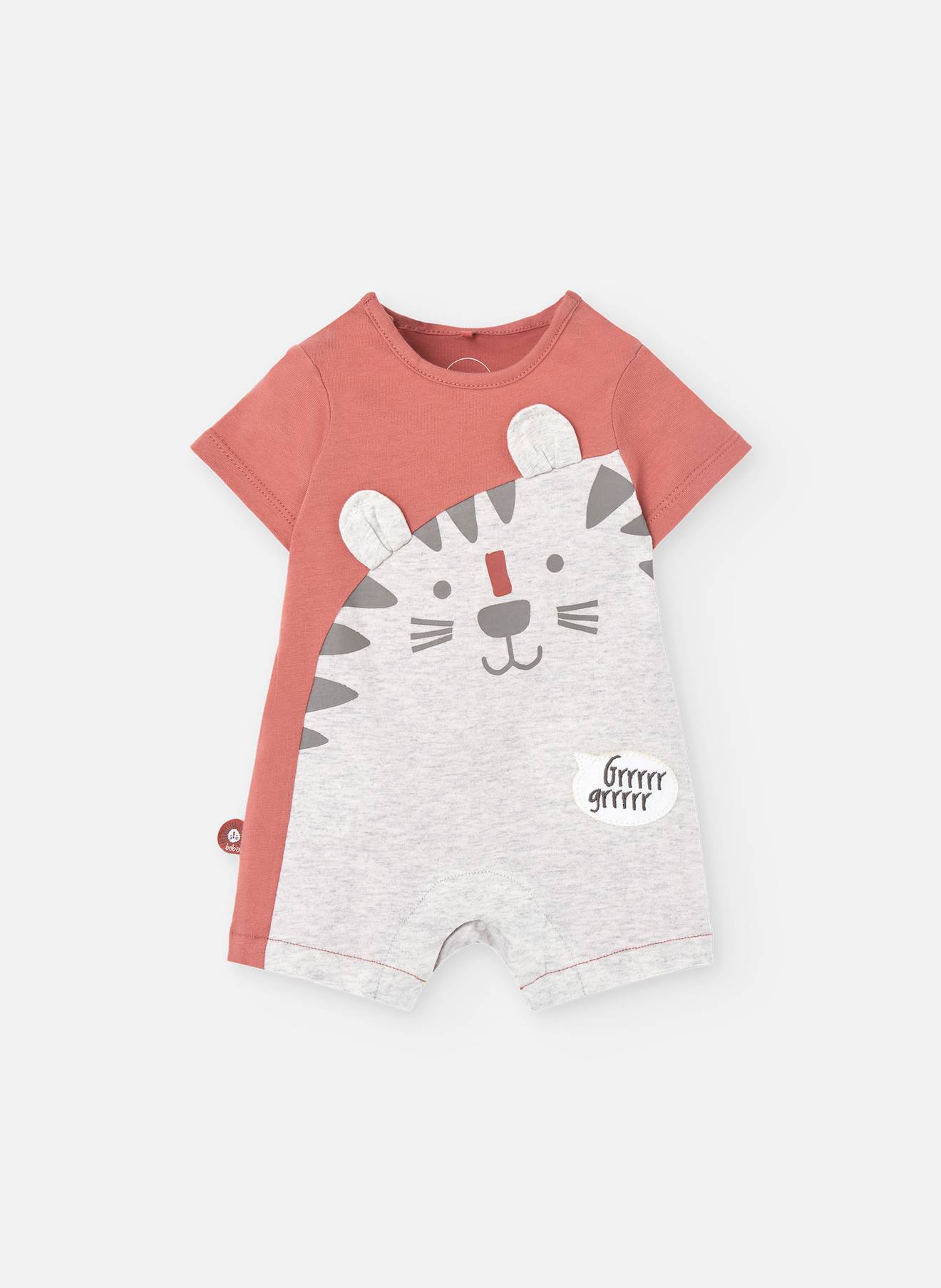 Barboteuse En Coton Avec Appliques 3d Orange