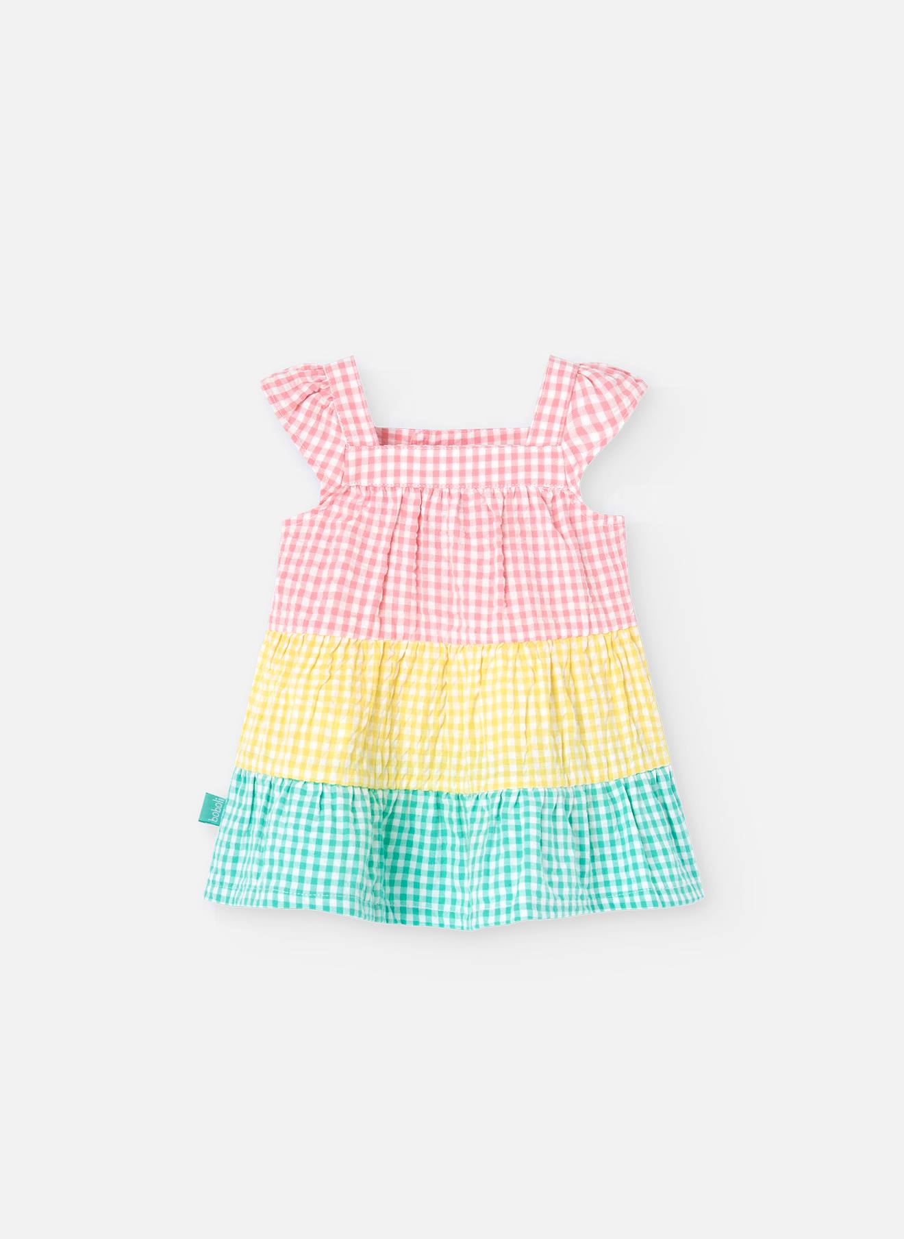 Robe Colour Block À Carreaux Vichy Multicolore
