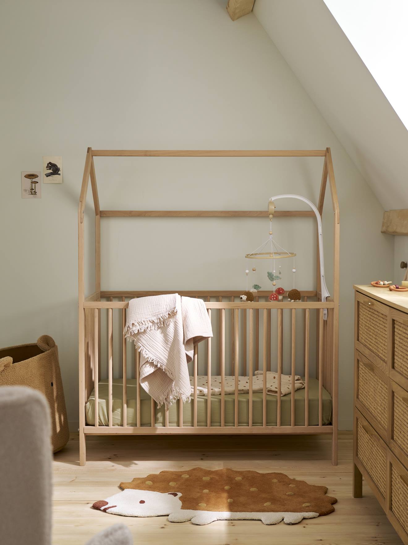Lit bébé évolutif Castor bois