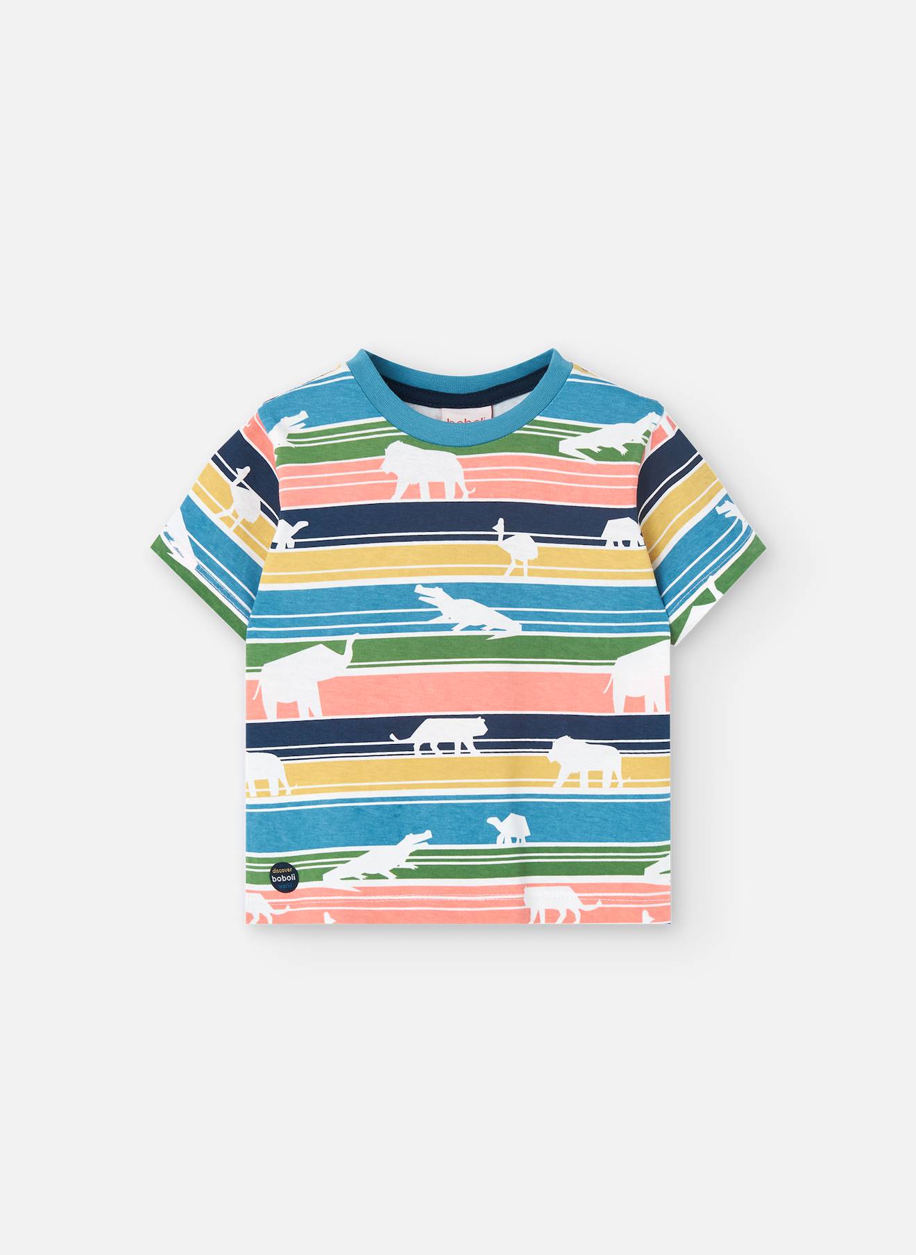 T-shirt Imprimé 100 % Coton Multicolore