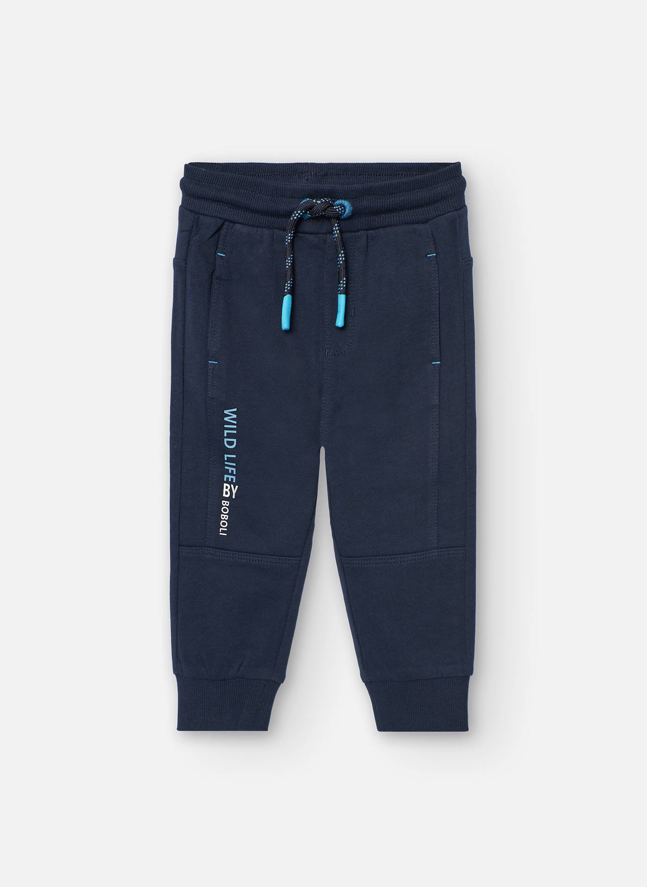 Pantalon De Sport 100 % Coton Avec Cordon De Serrage Bleu
