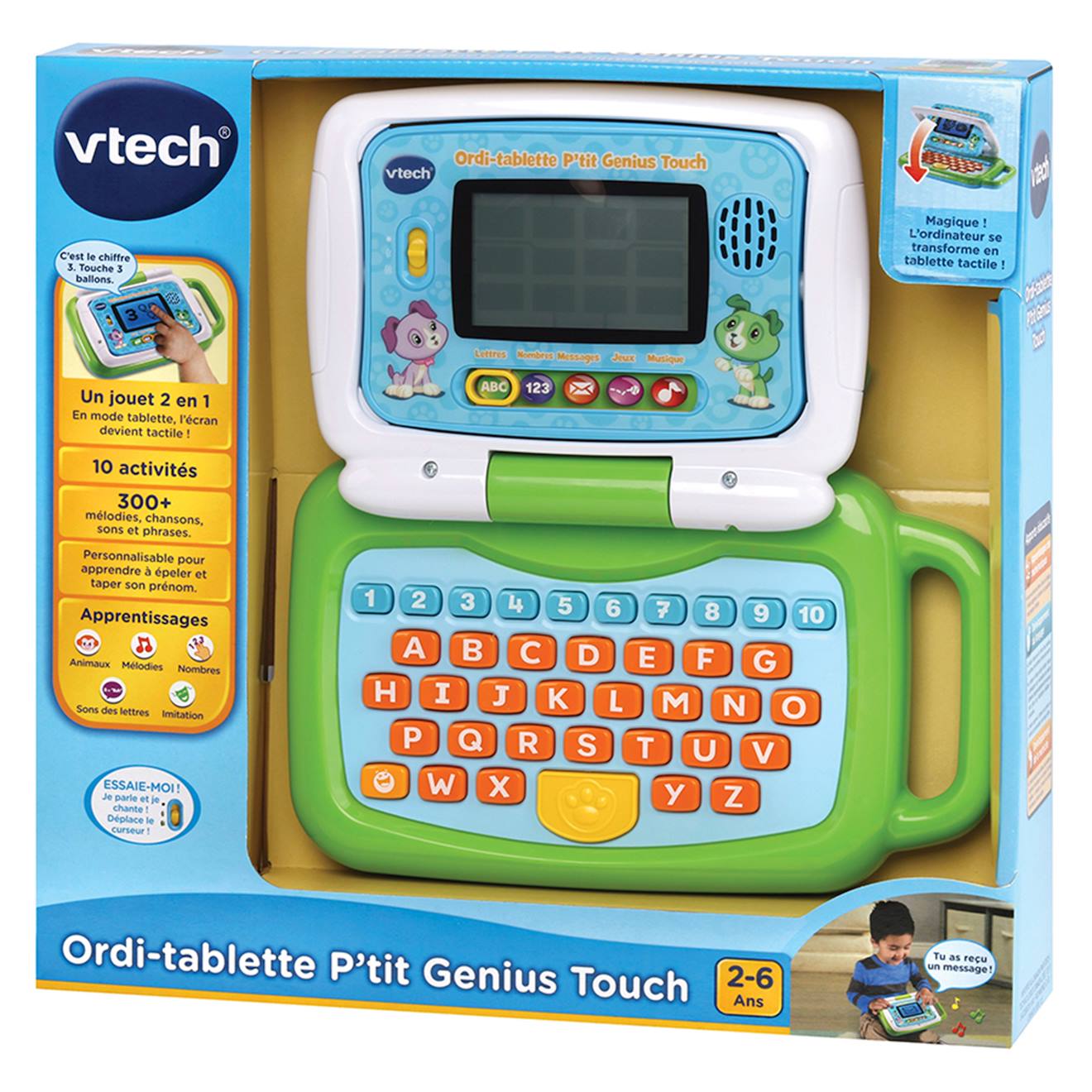 Ordi-tablette P'tit Genius Touch - Ordinateur Éducatif Multicolore