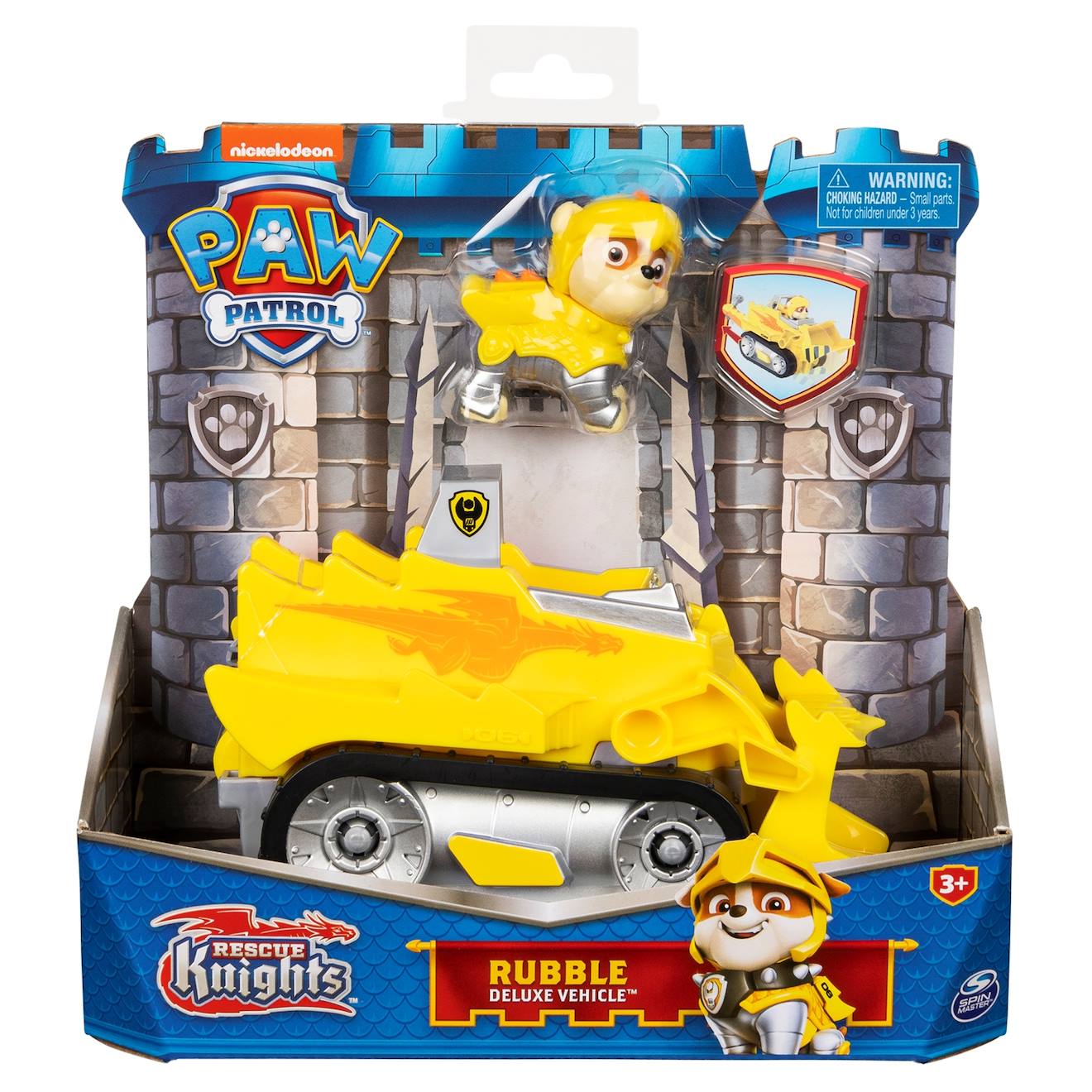 Pat Patrouille Rescue Knights Deluxe Véhicule Rubble Jaune